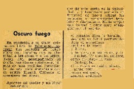 Oscuro fuego.  [artículo]