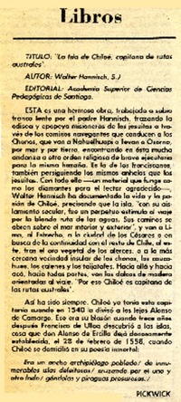 La Isla de Chiloé, capitana de rutas australes"  [artículo] Pickwick.