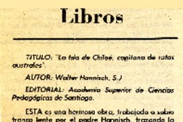 La Isla de Chiloé, capitana de rutas australes"  [artículo] Pickwick.