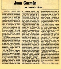 Juan Guzmán  [artículo] Juvenal J. Araya.