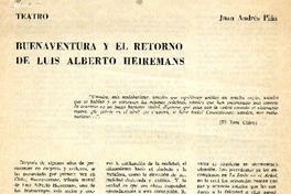 Buenaventura y el retorno de Luis Alberto Heiremans  [artículo] Juan Andrés Piña.