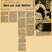 Murió ayer Jorge Inostrosa.  [artículo]