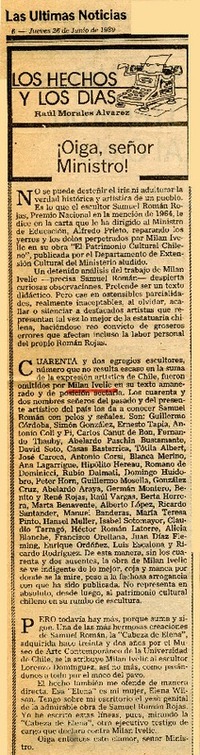 Oiga, señor Ministro!  [artículo] Raúl Morales Alvarez.