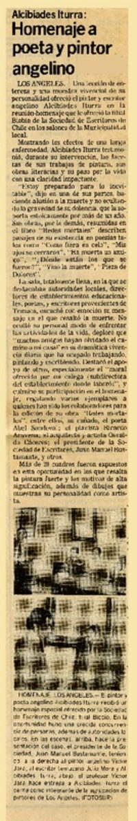 Homenaje a poeta y pintor angelino.  [artículo]