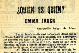 Quién es quién? Emma Jauch  [artículo] Augusto Santelices.