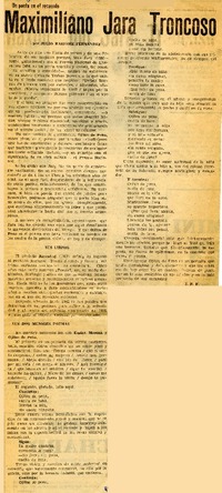 Maximiliano Jara Troncoso  [artículo] Julio Ramírez Fernández.