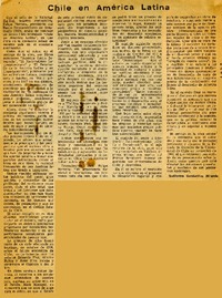Chile en América Latina  [artículo] Guillermo Gandarillas Miranda.