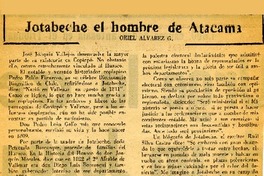 Jotabeche el hombre de Atacama  [artículo] Oriel Alvarez G.