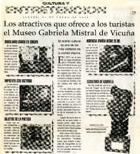 Los atractivos que ofrece a los turistas el Museo Gabriela Mistral de Vicuña  [artículo].