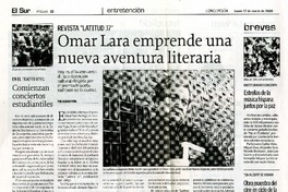 Omar Lara emprende una nueva aventura literaria  [artículo]Alvaro Peña y Peña.