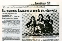 Estrenan obra basada en un cuento de Jodorowsky  [artículo].