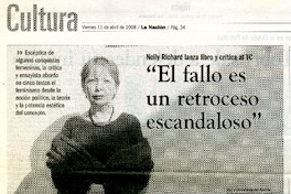 "El fallo es un retroceso escandaloso" (entrevista)  [artículo]Rodrigo Alvarado Espina.