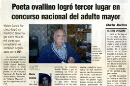 Poeta ovallino logró tercer lugar en concurso nacional del adulto mayor  [artículo].