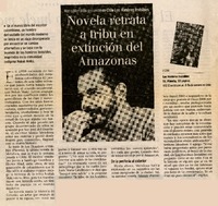 Novela retrata a tribu en extinción del Amazonas  [artículo].