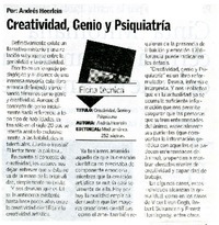 Creatividad, genio y psiquiatrìa  [artículo] Jorge Abasolo Aravena.