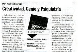 Creatividad, genio y psiquiatrìa  [artículo] Jorge Abasolo Aravena.