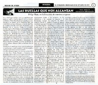 Las huellas que nos alcanzan  [artículo] Oscar Aleuy R.