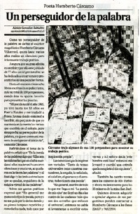 Un perseguidor de la palabra  [artículo] Adrìan Gonzàlez Subiabre.