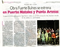 Obra Fuerte Bulnes se estrena en Puerto Natales y Punta Arenas  [artículo]