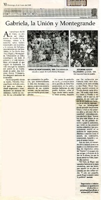 Gabriela, la Unión y Montegrande  [artículo].