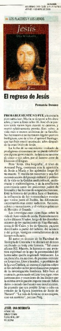 El regreso de Jesús  [artículo]Armand Ppuig.
