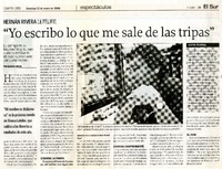 "Yo escribo lo que me sale de las tripas" (entrevista)  [artículo]. Claudia Farías.