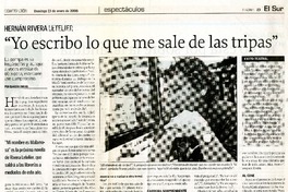 "Yo escribo lo que me sale de las tripas" (entrevista)  [artículo]. Claudia Farías.