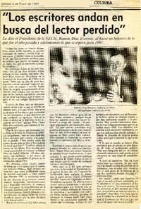 "Los escritores andan en busca del lector perdido"  [artículo].