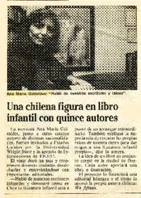 Una Chilena figura en libro infantil con quince autores  [artículo].