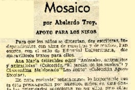 Mosaico  [artículo] Abelardo Troy.