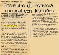 Encuentro de escritora nacional con los niños  [artículo].