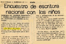 Encuentro de escritora nacional con los niños  [artículo].