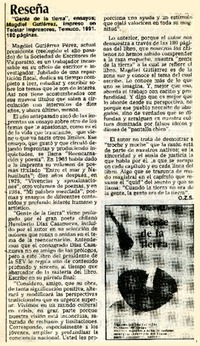 Reseña  [artículo] O. Z. S.