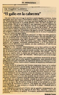 "El gallo en la cabecera"  [artículo] Modesto Parera.