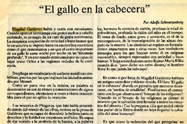 "El gallo en la cabecera"  [artículo] Adolfo Schwarzenberg.