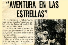 "Aventura en las estrellas"  [artículo].