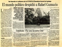 El mundo político despidió a Rafael Gumucio  [artículo] J. O.