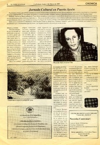 Jornada cultural en Puerto Aysén  [artículo].