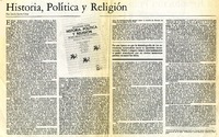 Historia, política y religión  [artículo]Lucía Santa Cruz.
