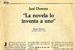 "La novela lo inventa a uno"  [artículo] Renzis Balthan.