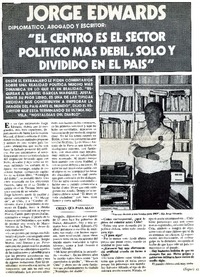 "El centro es el sector político más débil, solo y dividido en el país"  [artículo] André Jouffé.
