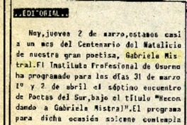 Editorial  [artículo] Abel Sandoval Ormeño.