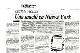 Una machi en Nueva York (entrevista)  [artículo] Luisa Ulibarri.