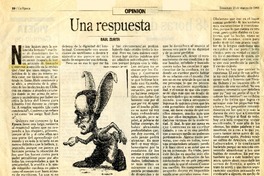 Una respuesta  [artículo] Raúl Zurita.