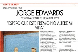 "Espero que este premio no altere mi vida"  [artículo] Christine L'Homme.