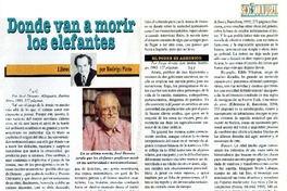 Donde van a morir los elefantes  [artículo] Rodrigo Pinto.