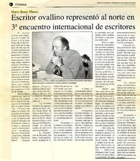 Escritor ovallino representó al norte en 3r encuentro internacional de escritores  [artículo]
