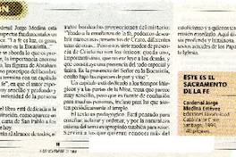 Este es el sacramento de la fe  [artículo] Elena Vial