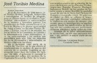 José Toribio Medina  [artículo] Hernán Navarrete Rojas