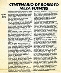 Centenario de Roberto Meza Fuentes  [artículo] José Vargas Badilla